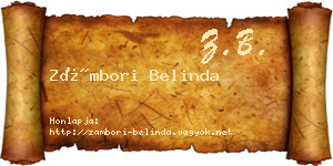 Zámbori Belinda névjegykártya